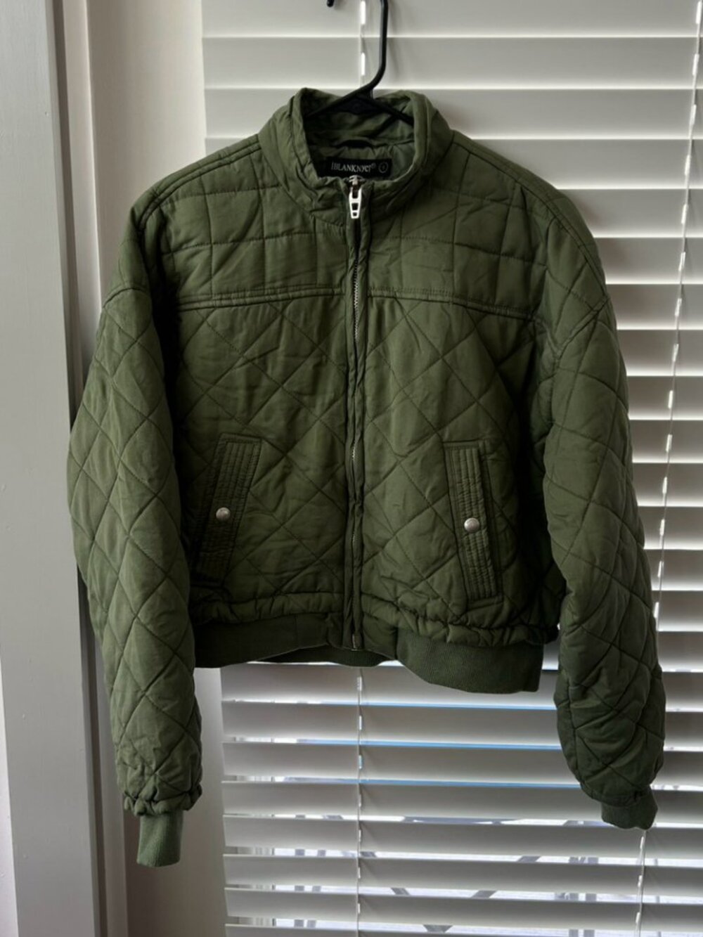 Blank NYC Olive Green Bomber Jacket (Size S)